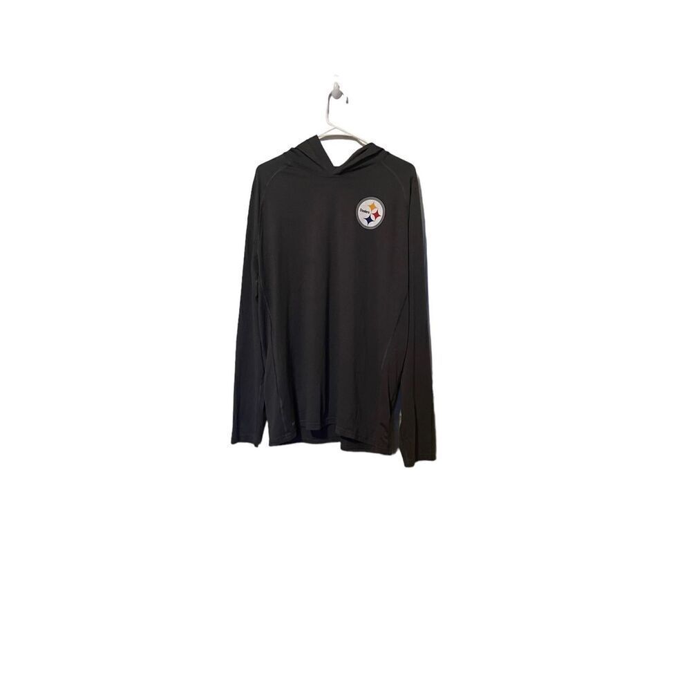 Nike Womens Grey Steelers Dri-Fit Raglan Sleeve Hooded Sweatshirt Size XL